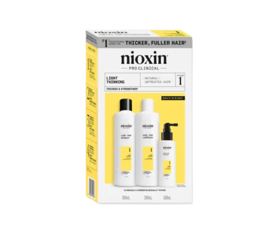 Trio de départ Nioxin pour chute de cheveux et cuir chevelu (1-2-3-4-5-6)