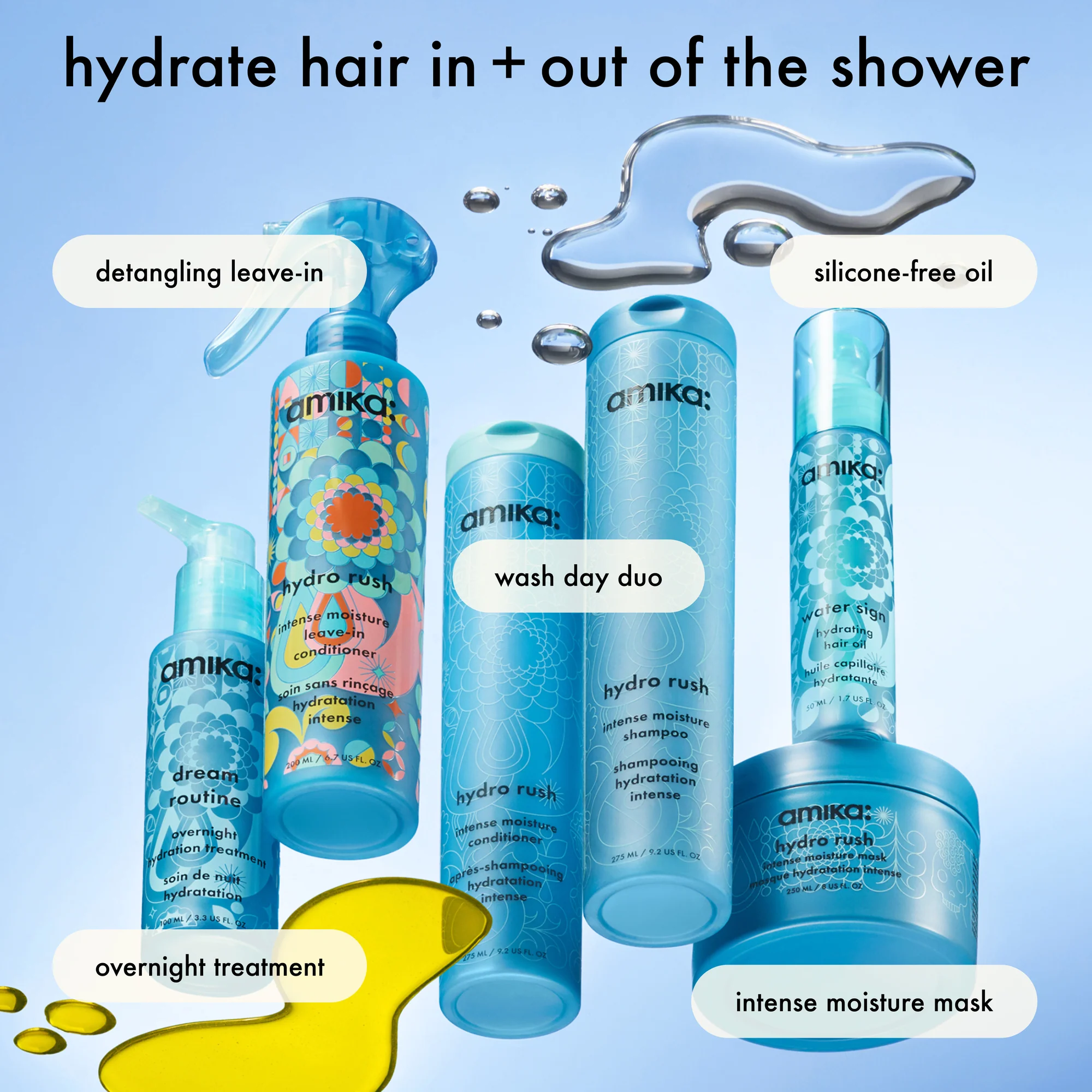 Amika - Shampoing hydratation intense Hydro Rush 275ml – Image 5