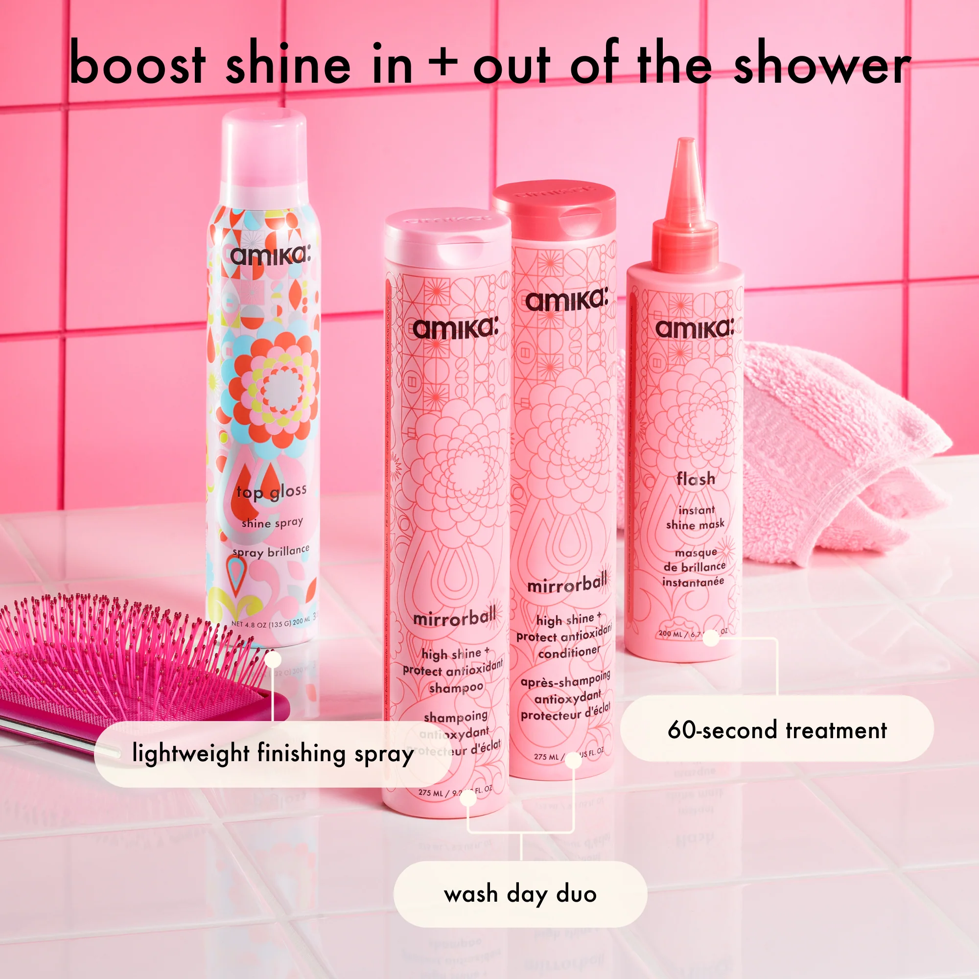 Amika - Shampoing antioxydant protecteur d'éclat Mirrorball 275ml – Image 8