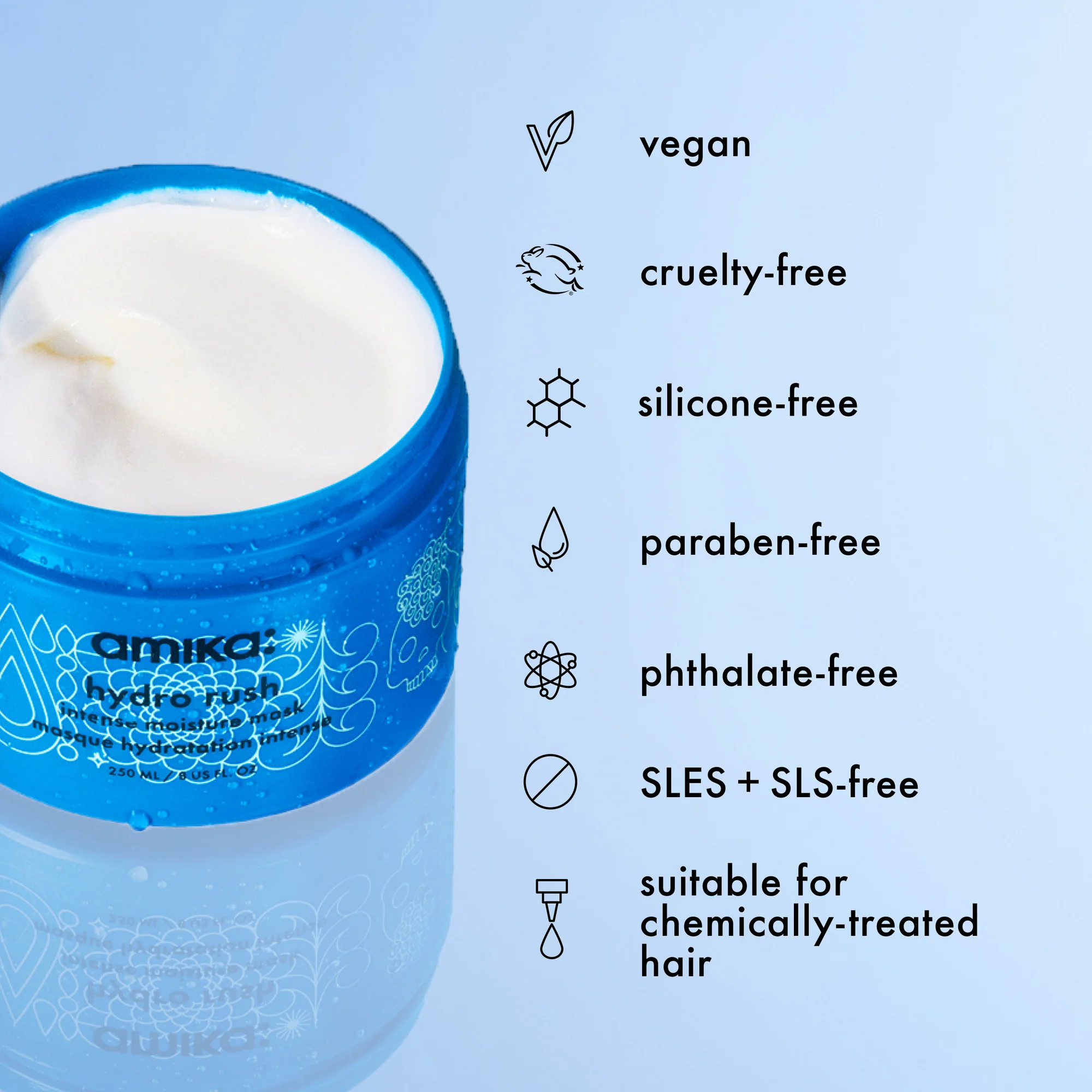 Amika - Masque hydratation intense Hydro Rush 250ml – Image 3
