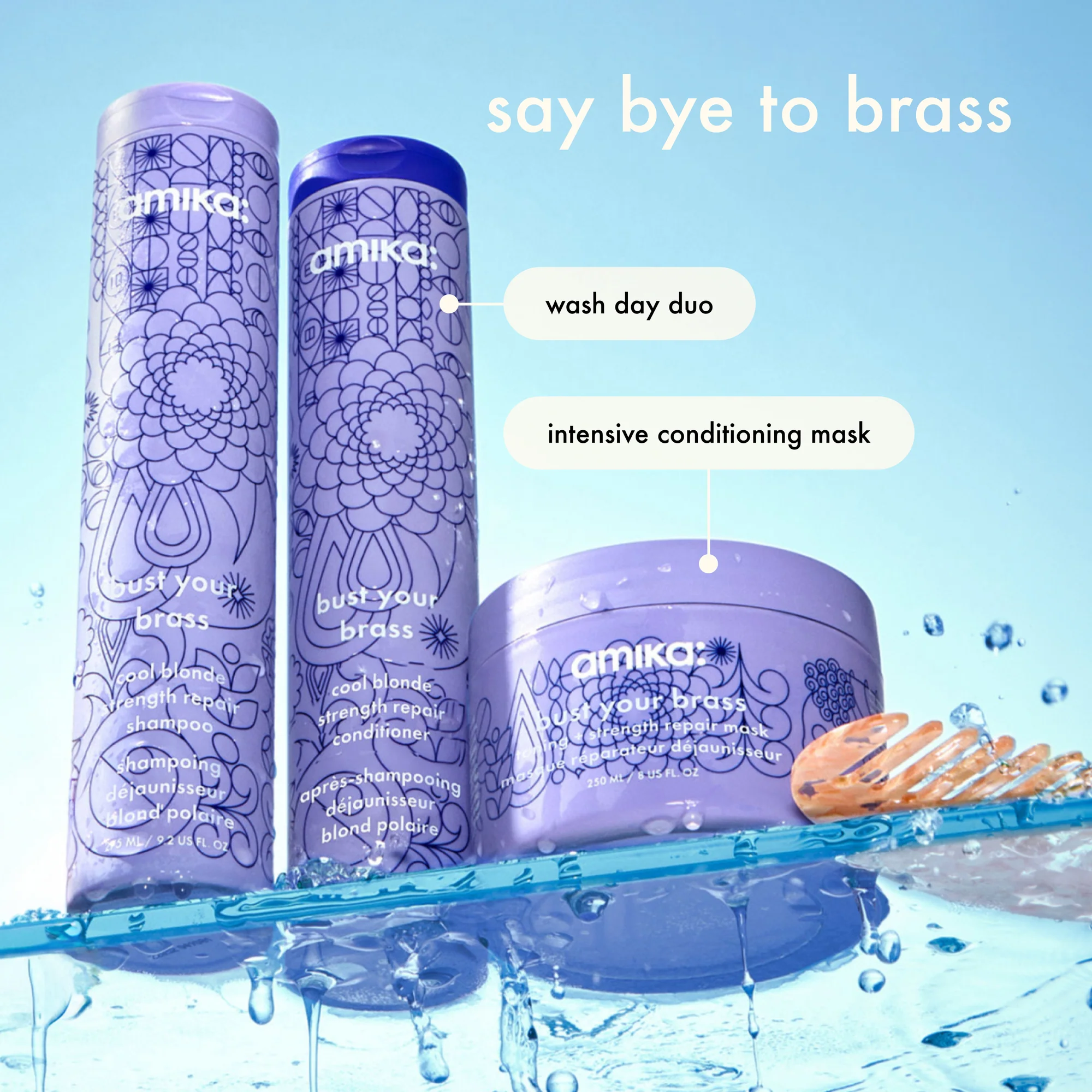 Amika - Masque réparateur intense Bust Your Brass 250ml – Image 7