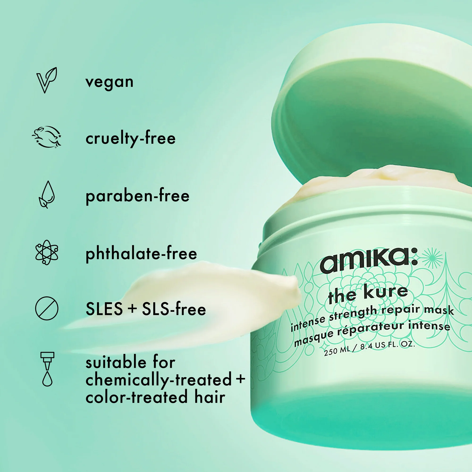 Amika - Masque réparateur intense The Kure 500ml – Image 8