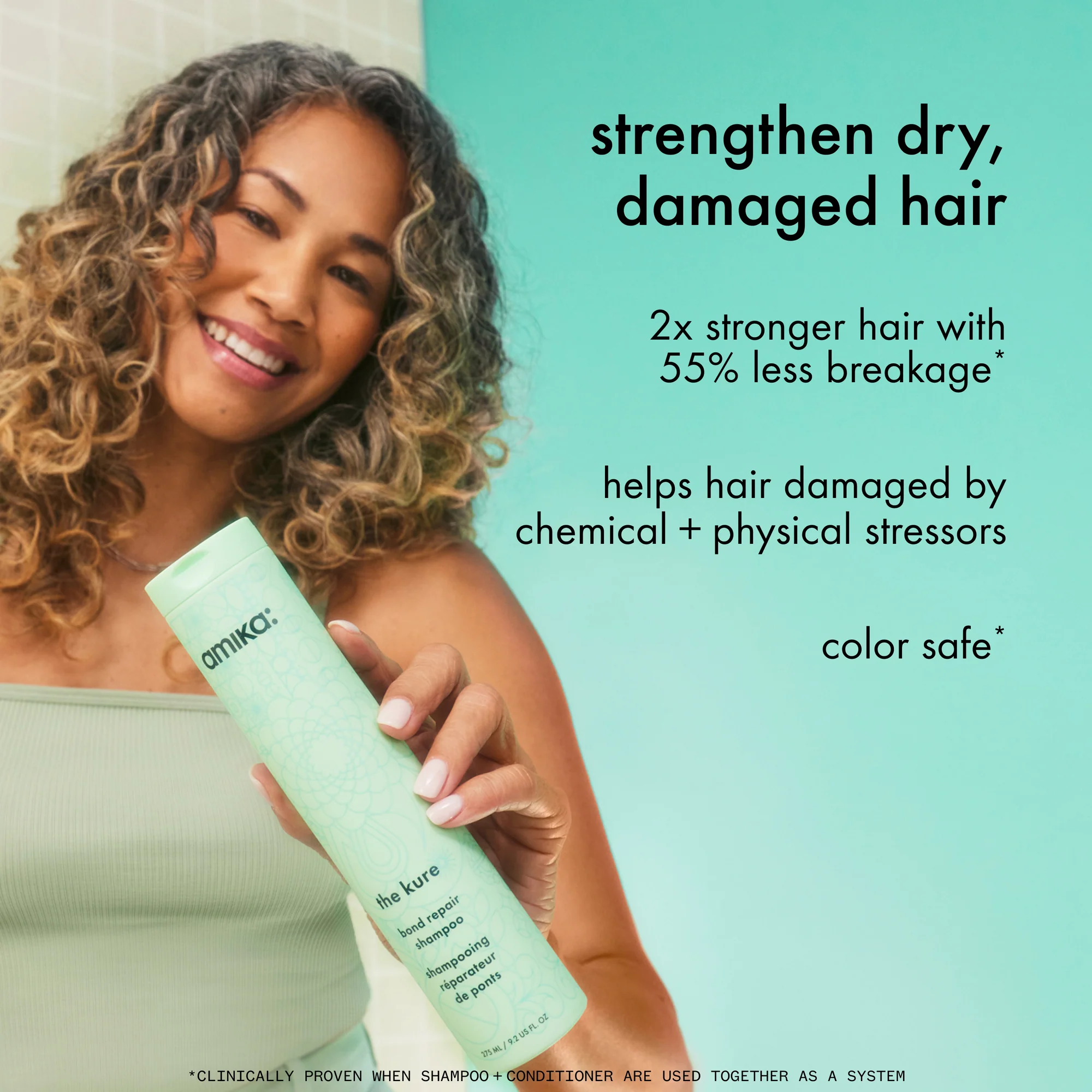 Amika - Shampoing réparateur de points The Kure 1L – Image 3
