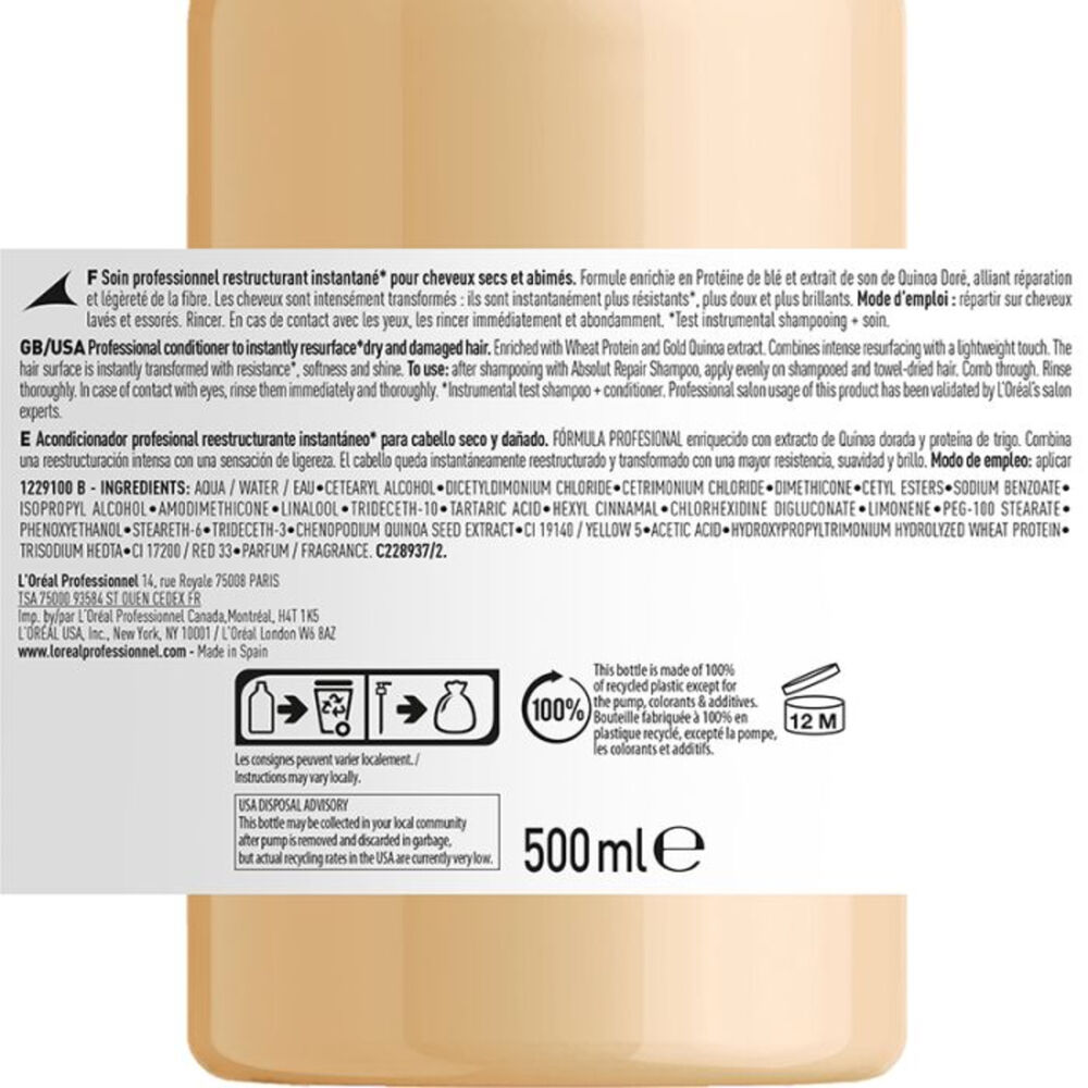 L'Oréal Professionnel - Revitalisant Absolut Repair 750ml – Image 9