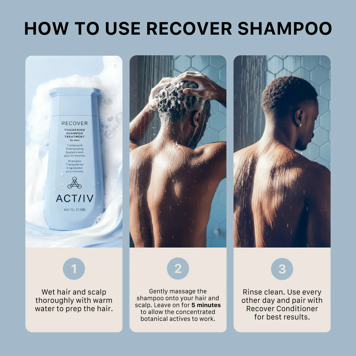 Actiiv - Shampoing Recover Pour Homme 215ml – Image 3