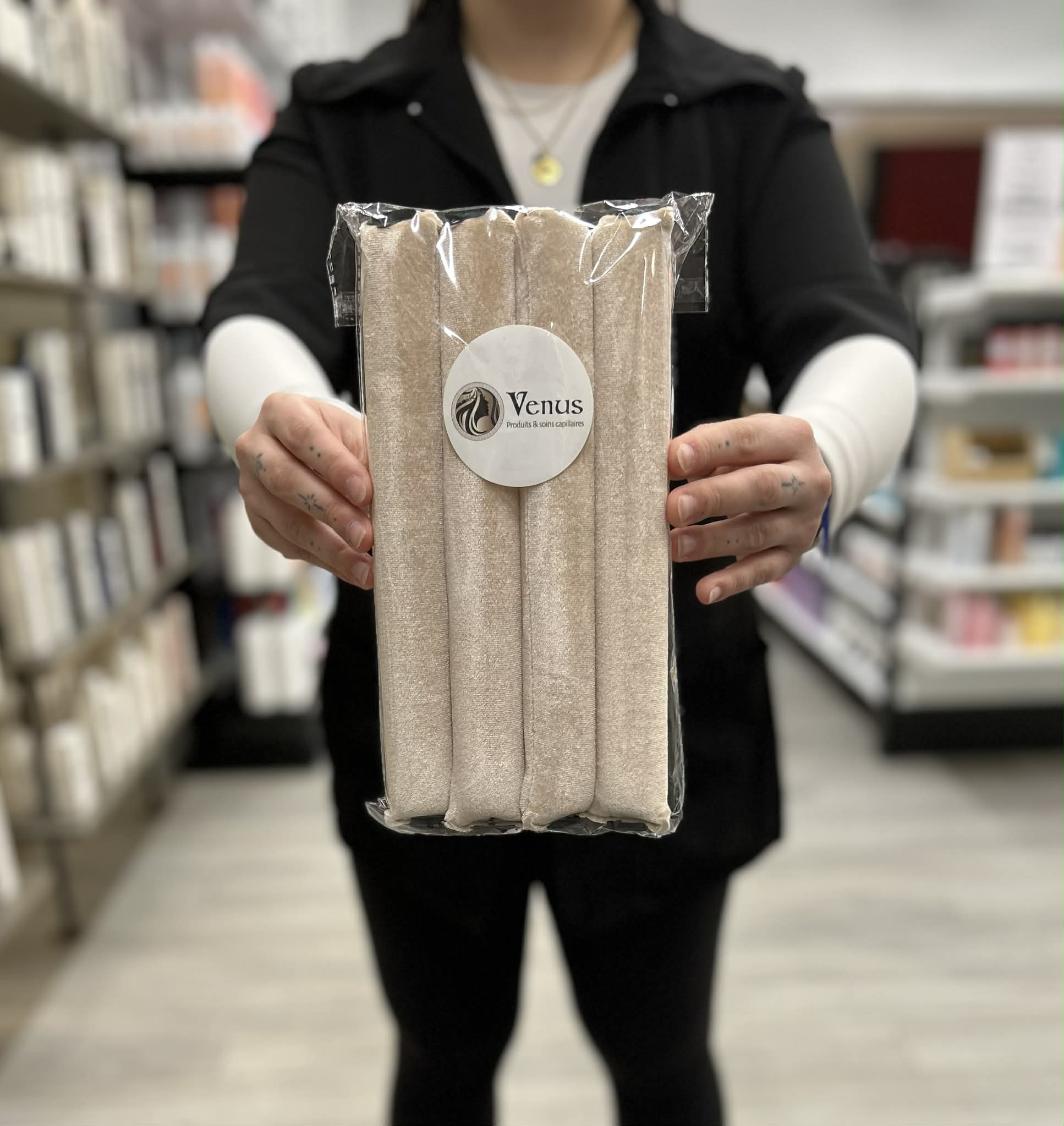 Heatless Curls Avec Bonnet Satin- Beige