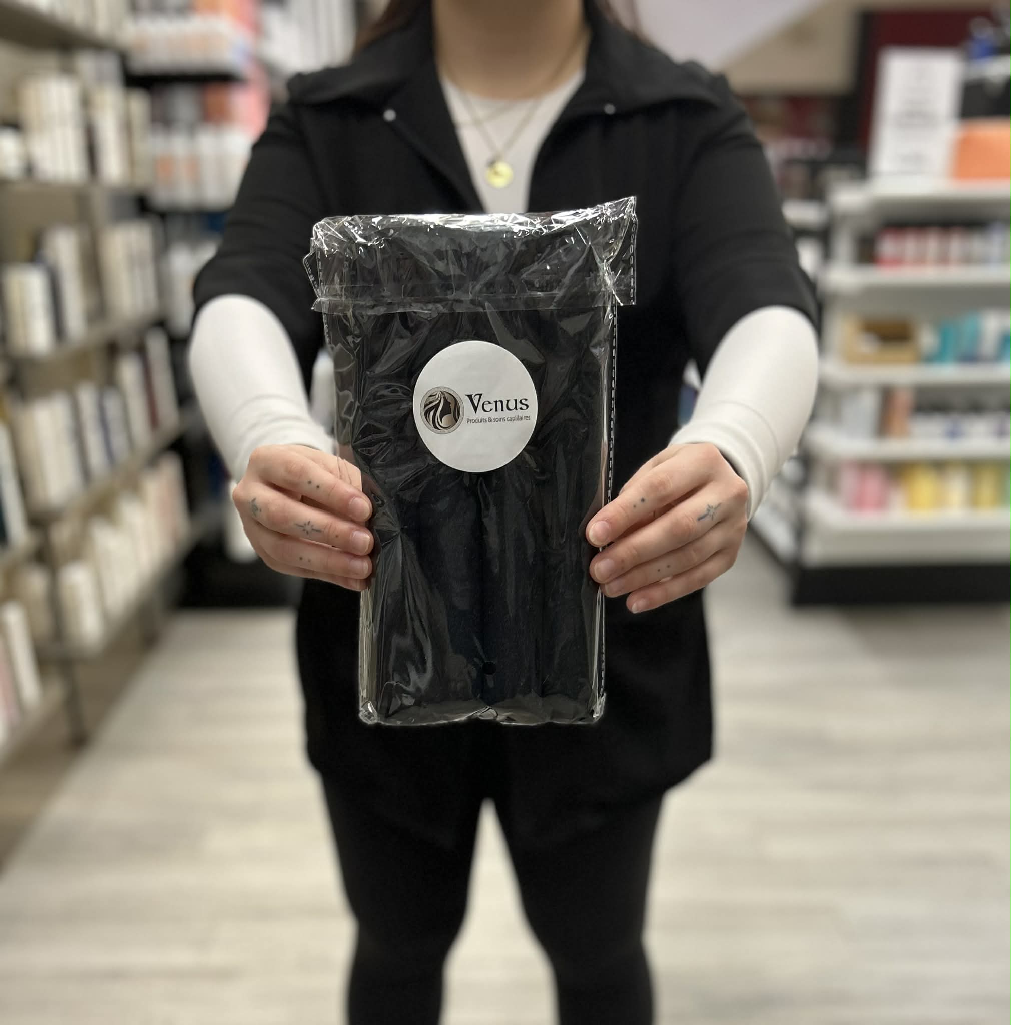 Heatless Curls Avec Bonnet Satin- Noir