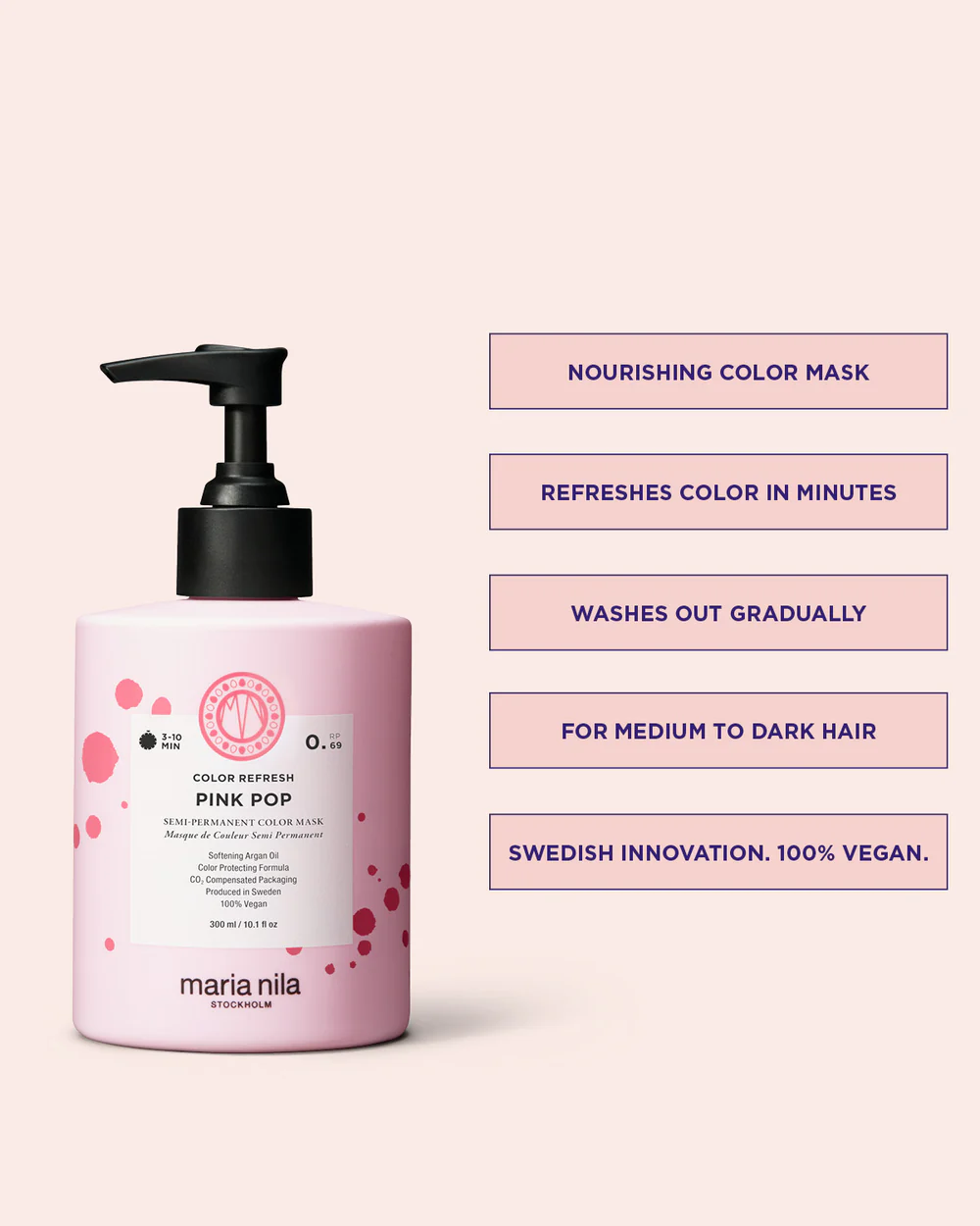 Maria Nila - Masque de Couleur Pink Pop 300ml – Image 3