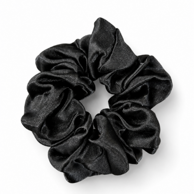 Kāra - Chouchou à cheveux en satin | Noir